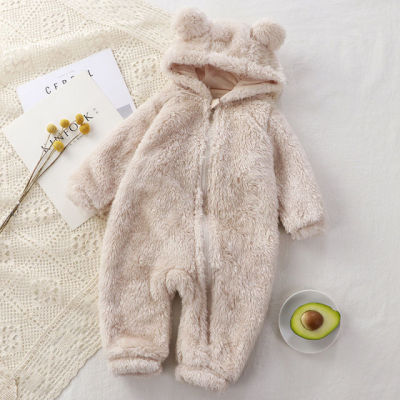 ชุดนอนเด็กน่ารักการ์ตูนหมีเด็ก J Umpsuit สาวฤดูหนาวตุ๊กตาชุดนอนที่อบอุ่น Homewear เด็กชายทารกตุ๊กตาเด็กชุดชิ้นเดียว