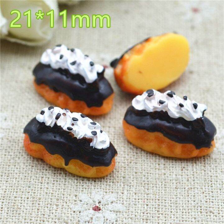 10pcs-chocolate-bread-resin-flat-back-cabochon-miniature-food-art-supply-decoration-charm-craft