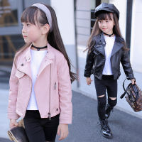 DTNOW Pu Girls Teens Jackets Girl Kids Classic Collar Coats Teen Windbreaker Clothing Children S Outerwear 3-12 Years Girls Jackets