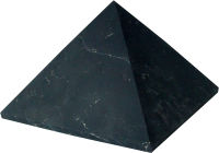 Heka Naturals Unpolished Shungite Pyramid Black Stone Crystal | 3 Inch - Desk Decor Shungite Stone for Home or Office - Chakra Stones, Healing Crystals, Meditation Pyramid