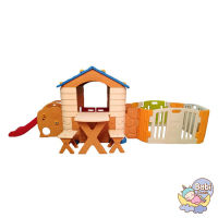 Eduplay บ้านเด็กเล่นพร้อมสไลเดอร์ต่อคอกกั้นเด็ก รุ่น Play House Slide + Baby Room &amp; Table Set