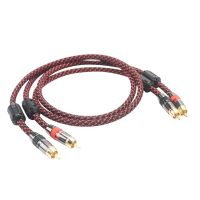 Hi-Fi Fine RCA Cable High Quality 4N OFC HIFI 2RCA-2RCA Male to Male Audio Cablemain core independent shielding One pair