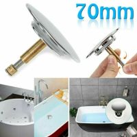 70mm Bathtub Plug Drain Stopper Stainless Steel Drains Filter Pop Up Waste Plug Bathroom Bath Tub Sink Replacement Showerheads