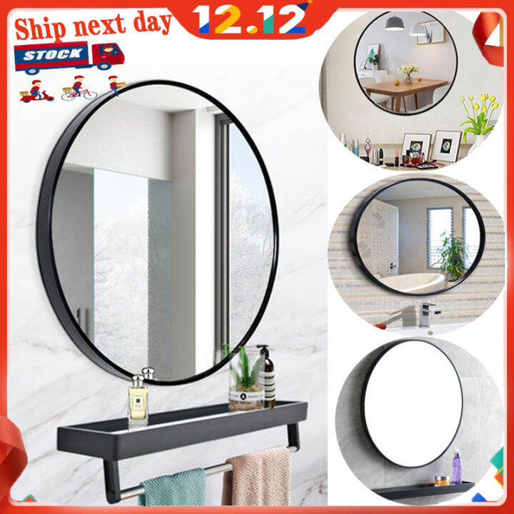 💥Shipping from Penang💥Mirror🌟Round mirror 40/50/60/70CM+ shelf