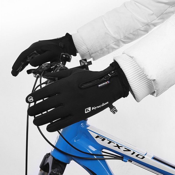 ถุงมือการขี่จักรยานด้วยความร้อนหน้าจอสัมผัสกำมะหยี่หนาสำหรับกลางแจ้ง-ถุงมือขับรถกันน้ำกันลมอุ่นถุงมือสตรีผู้ชาย