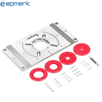 [electronicshop]อลูมิเนียมอัลลอยด์เราเตอร์ตารางแทรกแผ่นตัดเครื่องแกะสลักเครื่องมือพลิกบอร์ดกับ4แหวนสำหรับงานไม้