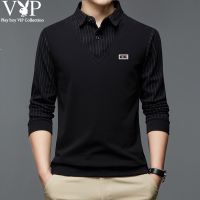 【 5 Colour 】 NEW Fashion Polo Shirt Men Cotton Lapel Collar T-shirt Formal Office Casual Business Long Sleeve t-shirt