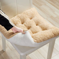 Spot parcel post Cushion Winter Plush Chair Cushion Solid Color Lamb Wool Office Long-Sitting Floor Seat Buttock Cushion Thick Soft