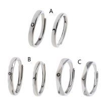 blg 2pieces for Sun and Moon Lovers Couples Matching Rings Set Adjustable for Daily 【JULY】