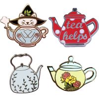 【CW】 Kawaii Brooch tea Enamel Pin the Badge lovers gift