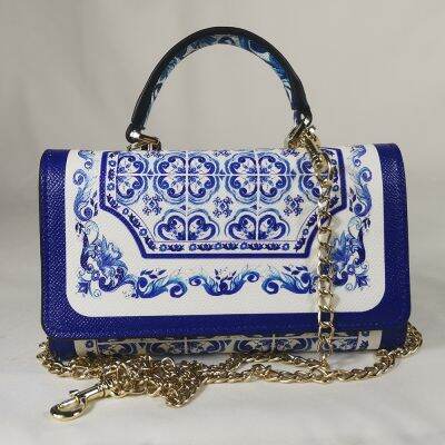 Vers Handtas Vierkante Tas Blauw En Wit En Porselein Vierkante Wilde Tas Vierkante Handtas Mini Tas สง่างาม FD99060124