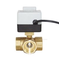 Brass Motorized Ball Valve 3-Wire Two Control Electric Actuator AC220V 3 Ways /2 Way DN15 DN20 DN25 DN32 DN40 with Manual Switch Plumbing Valves