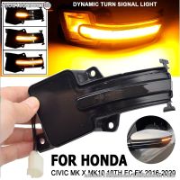 2x สำหรับ Honda Civic MK X MK10 10th FC FK 2016 2017-2020กระพริบปีกข้าง LED เลื่อนแสงสัญญาญไฟเลี้ยวกระพริบแบบไดนามิก (08)