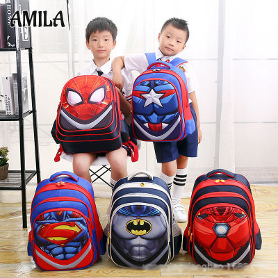 กระเป๋านักเรียนลายการ์ตูน3D ดิจิตอล AMILA สำหรับเด็กประถมกระเป๋าสะพายหลังเด็กเกรด1-4-6