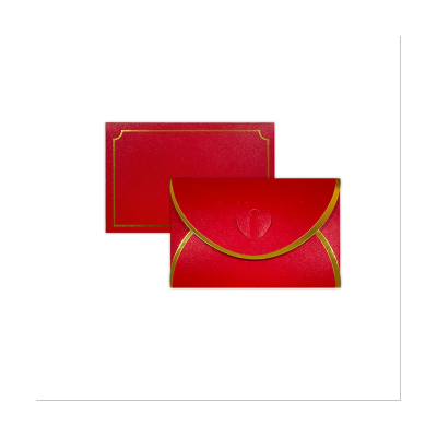 50Pcs Gift Card Envelopes with Love Buckle Business High-End Envelope for Note Cards, Wedding Red