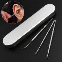 3pcs Stainless Steel Ear Spoon Set Earpick Ear Cleaner Curette Earwax Removal Cleaning Tool Health Accessories