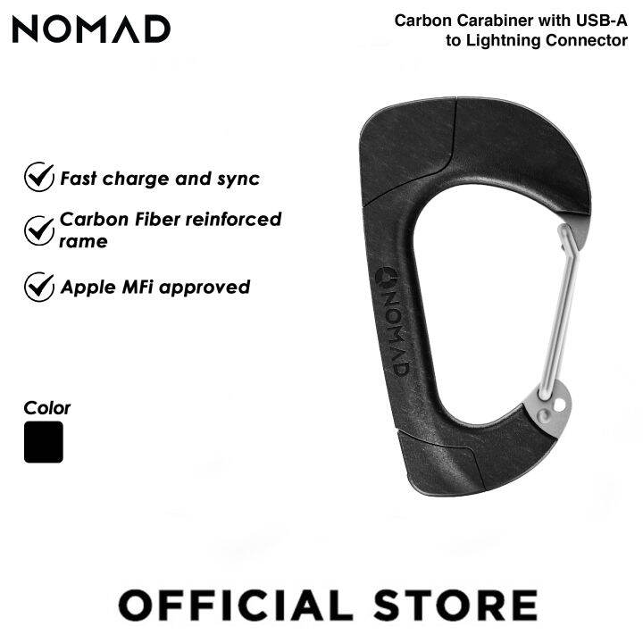NOMAD Carbon Carabiner with USBA to Lightning Connector Lazada Singapore