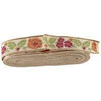 Floral Jacquard Ribbon Trim Vintage Embroidered Lace Ribbon Fabric for Decor Trim Style B