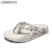 Cdfhwun Flip Flops ชายฤดูร้อนสูงยืดหยุ่นนุ่มวัสดุหนาด้านล่างพิมพ์ลายนูนรองเท้าแตะฟลิปฟลอปสำหรับชาย