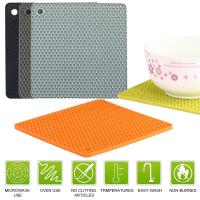 【YY】Square Honeycomb Non-slip Heat-Resistant Silicone Mats Bowl Pad Pot Holder Thicken Insulation Table Placemat Home Desktop Decor