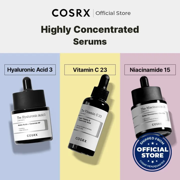 [COSRX OFFICIAL] The RX Derm serums (20ml) The Niacinamide 15 The Vitamin C 23 The Hyaluronic