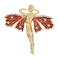 Palace Retro Art Butterfly Fairy Brooches Enamel Angel Figure Diamond-Encrusted Pins Accessories Pins Party Brooch Gift