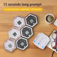 Led Display Hexagon Flip Timer Mutable Countdown Reminder Count Down Up Kitchen Gadgets Stopwatch for Classroom Kids Learning