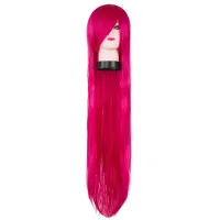 Straight Wig Fei-Show Synthetic Heat Resistant Long Dark Pink Party Salon Carton Roles 40 Inches/100 CM Costume Cos-Play Hair