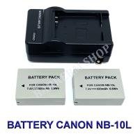 NB-10L  NB10L แบตเตอรี่  แท่นชาร์จ  แบตเตอรี่พร้อมแท่นชาร์จสำหรับกล้องแคนนอน Battery  Charger  Battery and Charger For Canon Powershot G15,G16,G3X,G1X,SX40HS,SX50HS,SX60HS (Grey) BY BARRERM SHOP