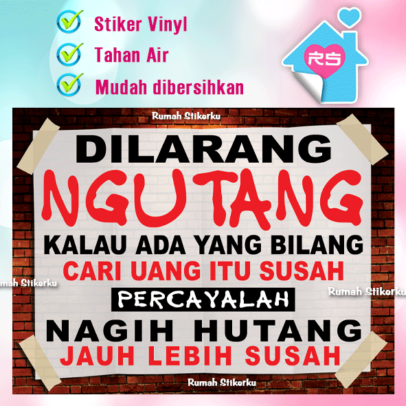 Stiker Dilarang Ngutang Dilarang Hutang Lazada Indonesia