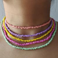 【CW】❍♤  Color Beaded Chain Chokers Short Necklace for Fashion Boho Wholesale Jewelry Gifts