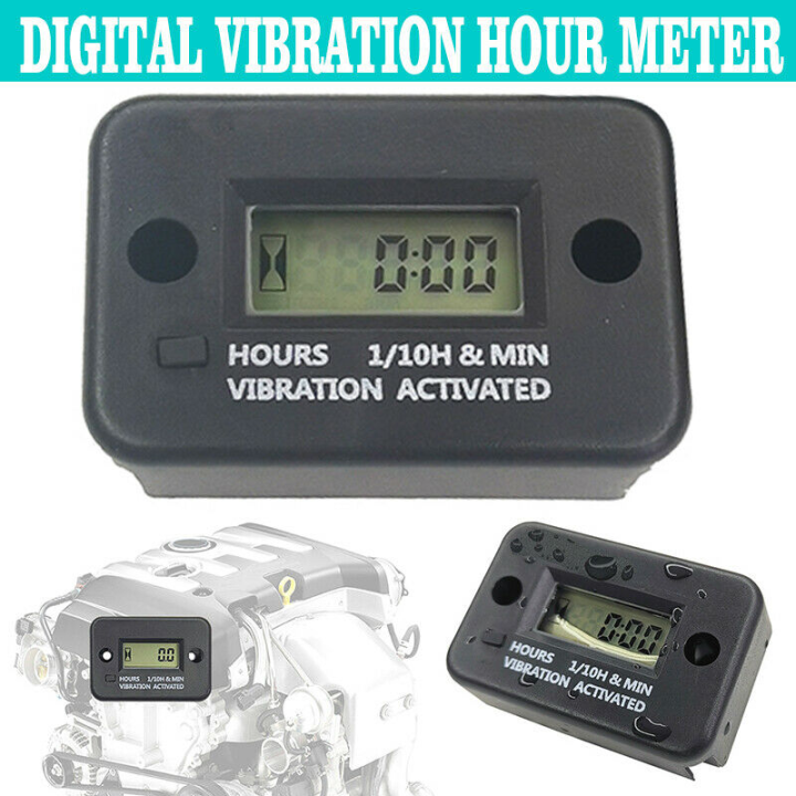 LCD Digital Vibration Hour Meter Marine Tractor Lawn Mower ATV Engine waterproof Lazada PH