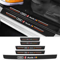 แต่งรถประตูคาร์บอนไฟเบอร์ Sill สติ๊กเกอร์สติกเกอร์สำหรับ Audi AL3 AL4 AL5 A3 A4 A5 A6 A8 A7 Q3 Q5 Q7 Q8อุปกรณ์เสริมรถยนต์