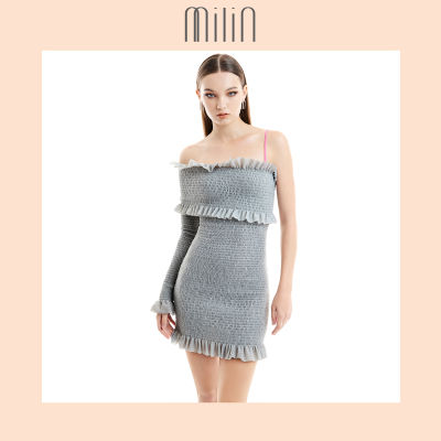 [MILIN] Smocked one shoulder mini dress เดรสสั้นจับสม็อคปาดไหล่ข้างเดียว / Montgomery Dress