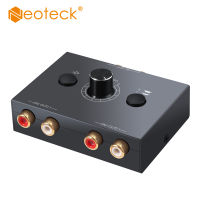 Neoteck แบบพกพา2X11X2 Lr สเตอริโอเสียง Bi-Directional Switcher RCA สเตอริโอเสียงสวิทช์ Audio Splitter พร้อมปุ่มปิดเสียง