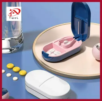 1pc Portable Pill Cutter Splitter Divide Storage Medicine Cut Compartment  Box Holder Travel Pill Case Medicine Pill Container