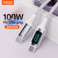 PZOZ Type C To Type C สายเคเบิ้ล100W PD ที่ชาร์จมีช่องเสียบยูเอสบีเร็ว C ไปยัง USB C Display สายสำหรับ iPhone 15 Xiaomi Realme Macbook iPad