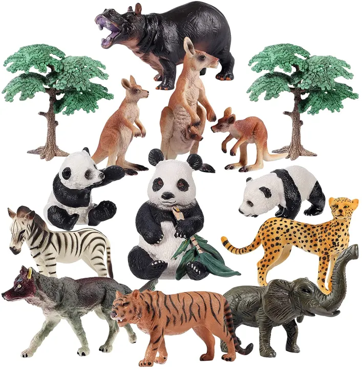 🇸🇬[SG Ready Stock]🇸🇬BaseToy 14 Pieces Jungle Animal Figures, Zoo Animals  Figurines Toys for Toddler and Kids, Realistic Plastic Animals Figurines  Toys Set for Kid | Lazada Singapore