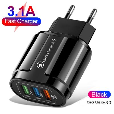EU US 3.1A 3usb Port Fast Charging Phone Charger Standard Travel Charging Plug Adapter For iPhone Xiaomi Huawei Oneplus Samsung