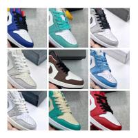 รองเท้าผู่เถียน aj1 ขวากหนามสายฟ้าบริสุทธิ์แบบดั้งเดิม Mocha Chicago Pink Blue University Blue Red Bean Ice Cream Joe 1 ชาย