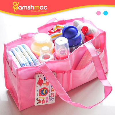 Hamshmoc กระเป๋าใส่ของสำหรับเด็กทารกใช้ได้จริง,ถุงผ้าอ้อมเกิดใหม่จุได้เยอะพกพาสะดวกมีหลายช่องสำหรับเด็กทารกแม่อุปกรณ์เดินทางใช้ร่วมกัน
