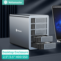 Yottamaster 5Bay Hdd/ SSD การสนับสนุนการล้อมรอบ USB3.1 (GEN2) Type-C 10Gbps ความเข้ากันได้2.5/3.5 "80TB (ร้องเพลง16TB) ความจุ