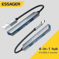 Essager 4 In 1ฮับ USB เพื่อพิมพ์ C USB 2.0สำหรับ Macbook Air Pro สถานีแท่นวางคอมพิวเตอร์