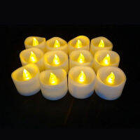 24pcs Battery operate LED Candle tealight Flameless Flicker wavy Tea Light Wedding Christmas Valentine table Decor-3 color optio