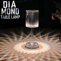 16/3 Colors Crystal Diamond Table Lamp Desk Decoration Lamp Bedroom Romantic Atmosphere Night Light USB Acrylic Bedside Lights Ceiling Lights