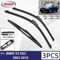 สำหรับ BMW X3 E83 2003-2010รถด้านหน้าด้านหลังใบปัดน้ำฝนยางนุ่มกระจกปัดน้ำฝนกระจกรถยนต์22 "20" 14 "2006 2007 2008 2009