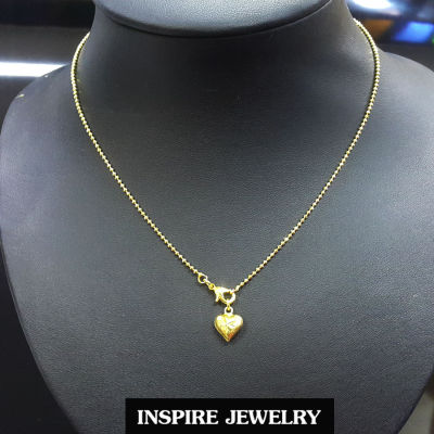 Inspire Jewelry ,สร้อยคอ ยาว 18นิ้ว พร้อมจี้รูปหัวใจ สวยงาม ปราณีต งานจิวเวลลี่ น่ารัก