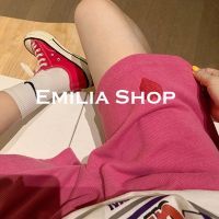 duanjiu6303660 EMILIA SHOP กางเกงขาสั้น กางเกงเอวสูง สไตล์เกาหลี เสื้อผ้าแฟชั่นผู้หญิง 2023 ใหม่ A24L095 0421