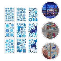 Christmas Window Clings Stickers Decoration Xmas Party Snowflake Elk Decorative Diy Winteradhesive