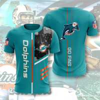 2023 New new dolphins fashion miami jersey summer mens 3d digital print cotton t-shirt vintage printing round neck（free custom NAME&amp;LOGO) Summer Fashion T-shirt